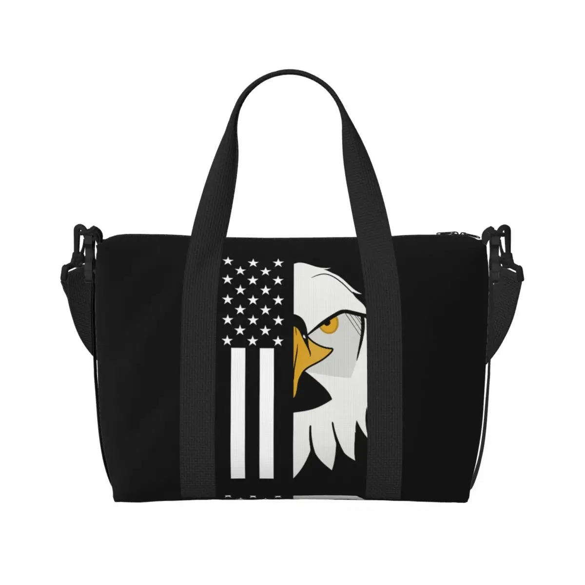 Custom Vintage American Flag Tote Bag - WIVAStore