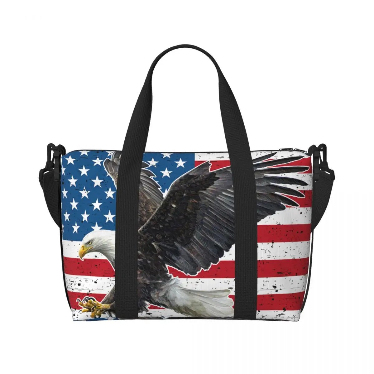 Custom Vintage American Flag Tote Bag - WIVAStore
