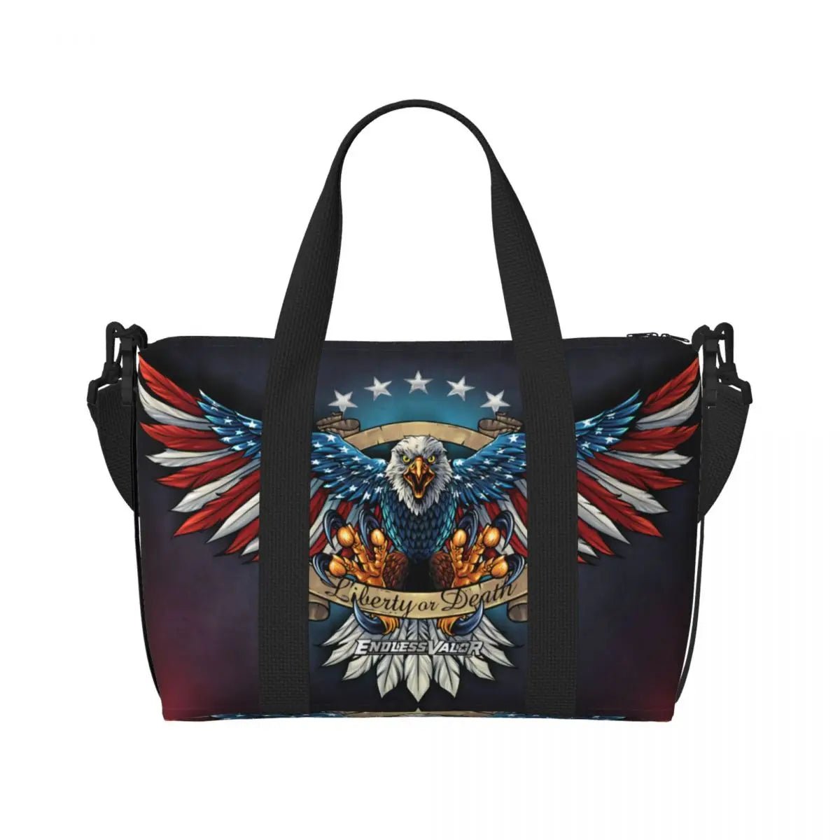 Custom Vintage American Flag Tote Bag - WIVAStore