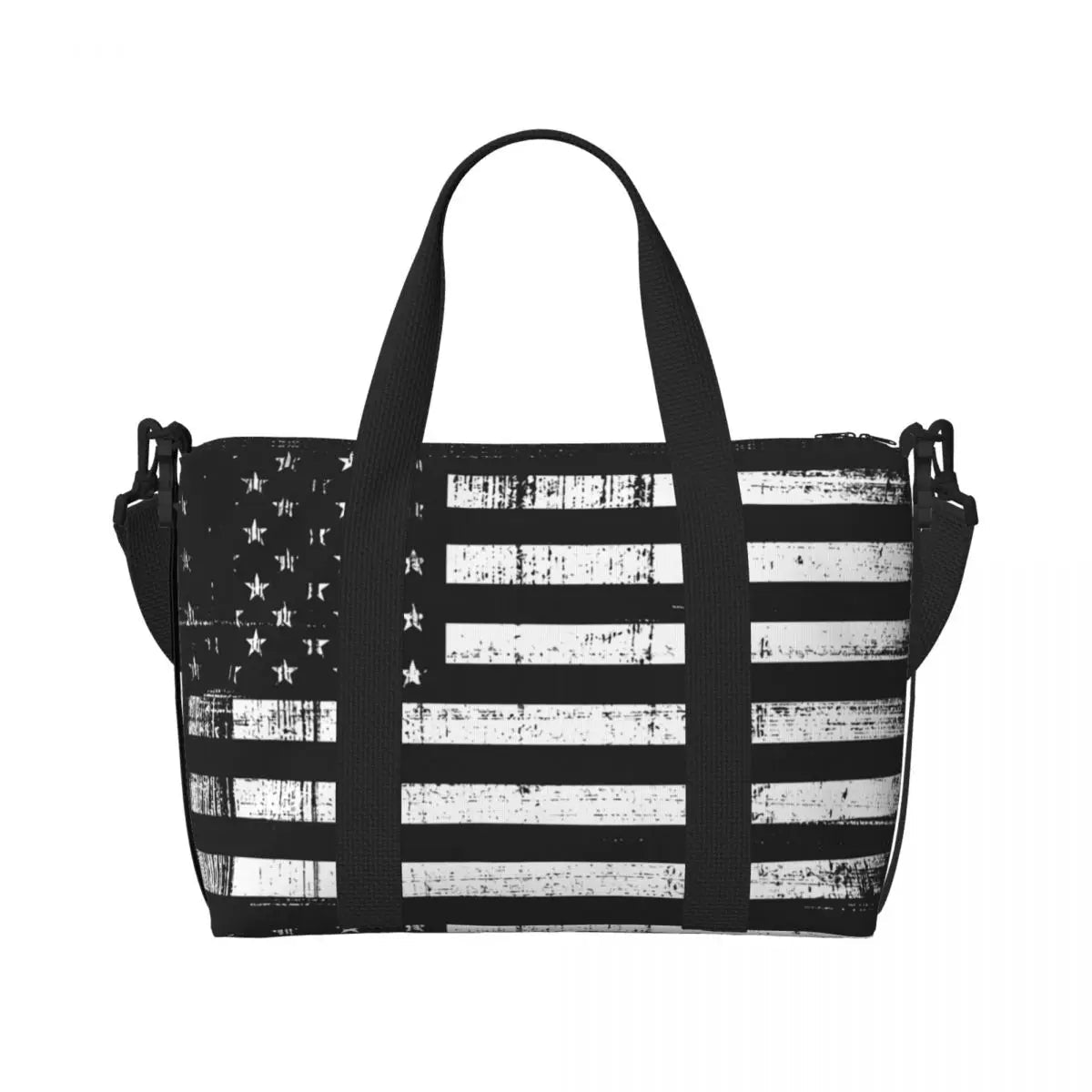 Custom Vintage American Flag Tote Bag - WIVAStore