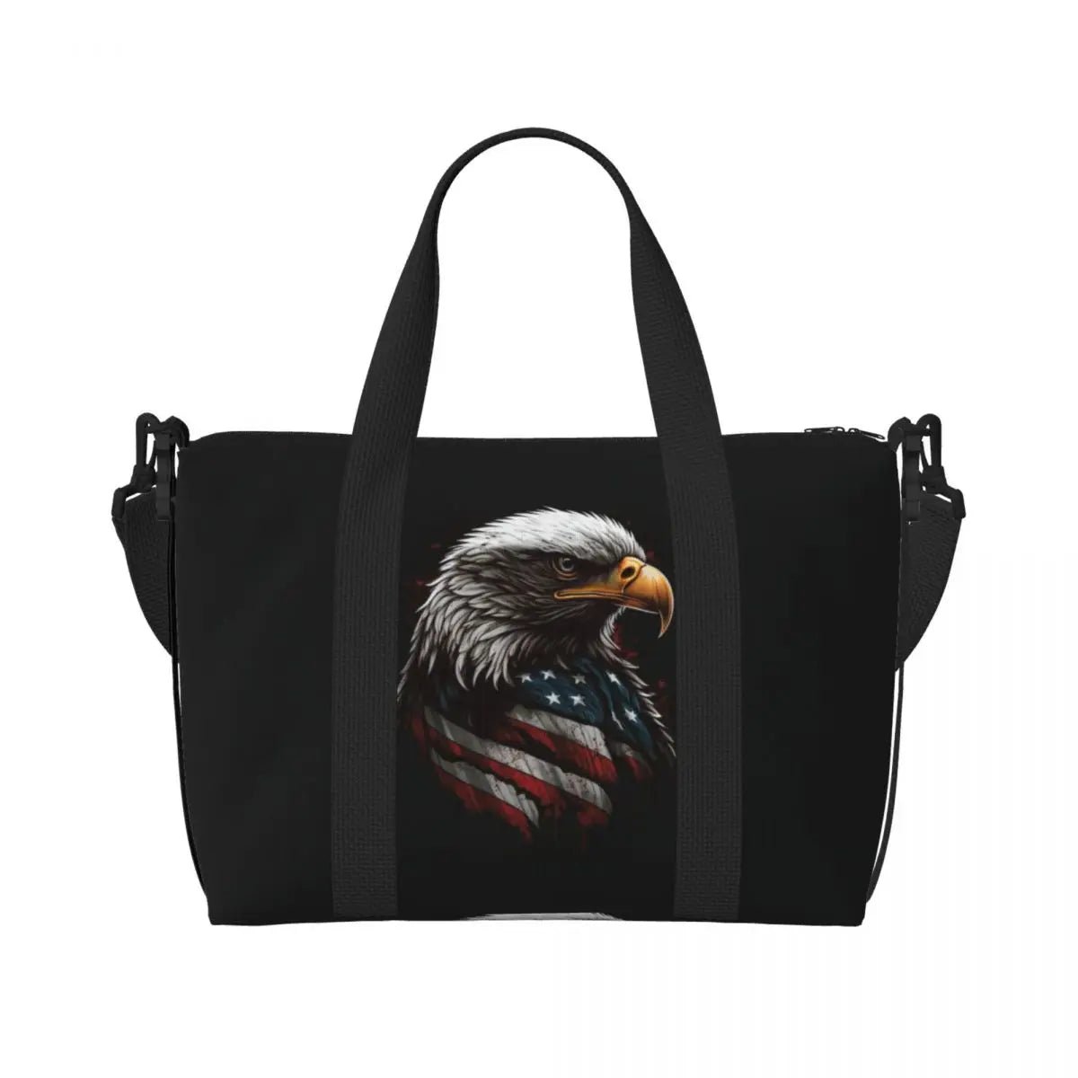 Custom Vintage American Flag Tote Bag - WIVAStore