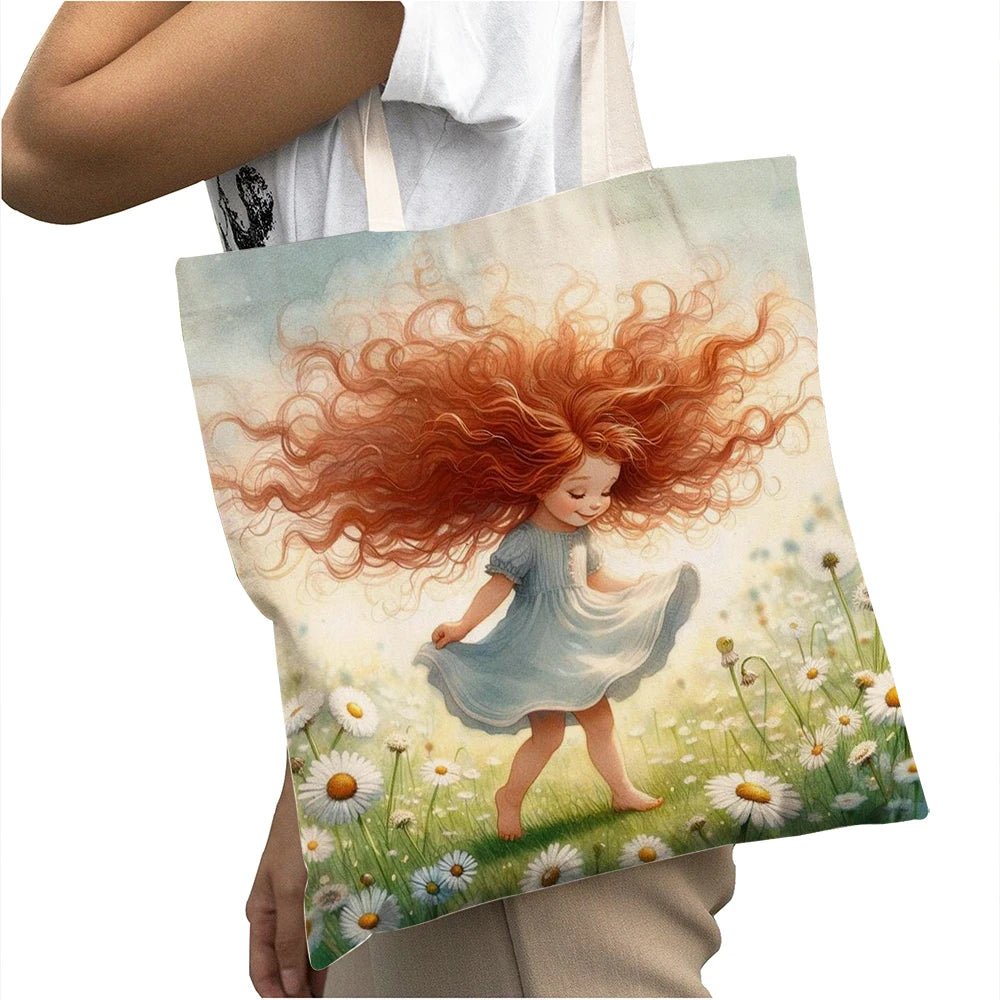 Cute Cartoon Girl Shopper Bags - WIVAStore