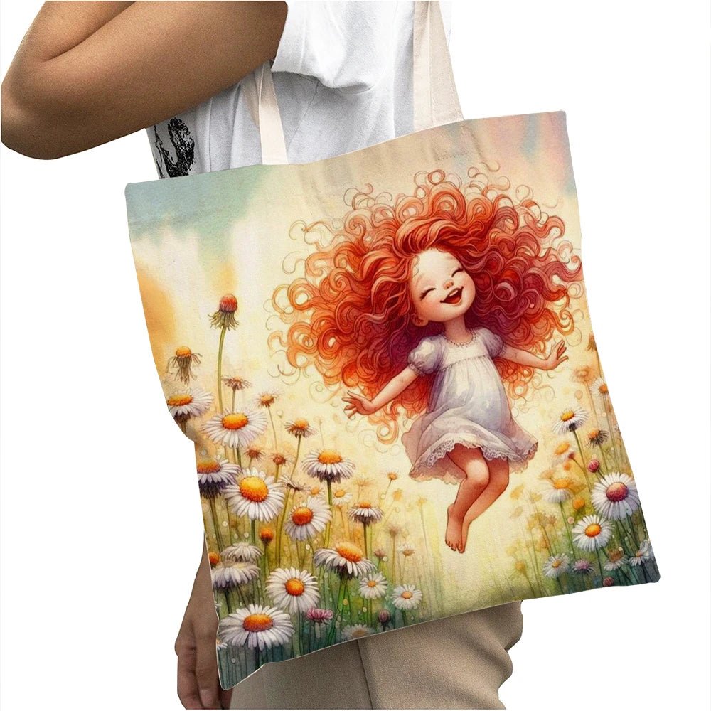 Cute Cartoon Girl Shopper Bags - WIVAStore