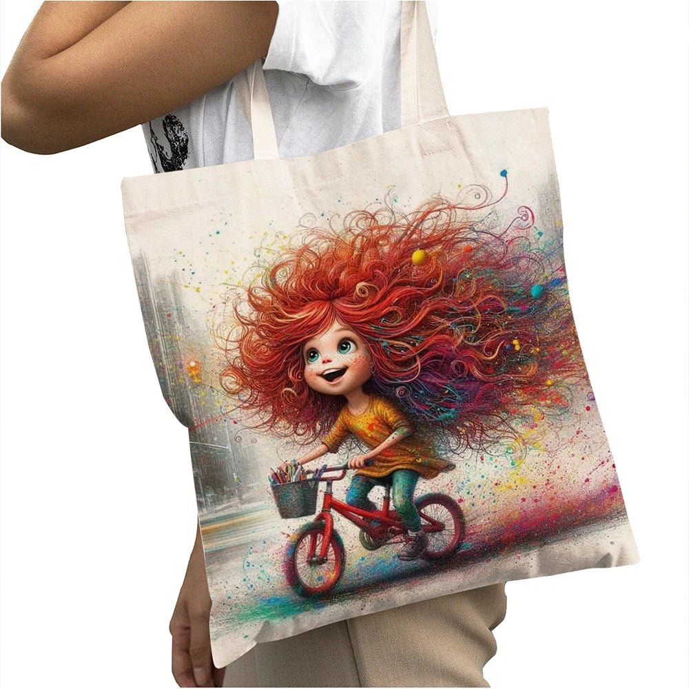 Cute Cartoon Girl Shopper Bags - WIVAStore