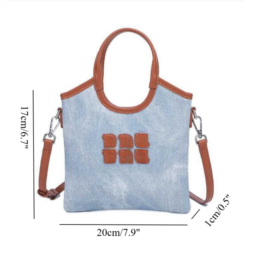 Denim Tote Bag, Women's Fashion Versatile Shoulder bag, Crossbody tote bag, Casual commuter tote bag - WIVAStore