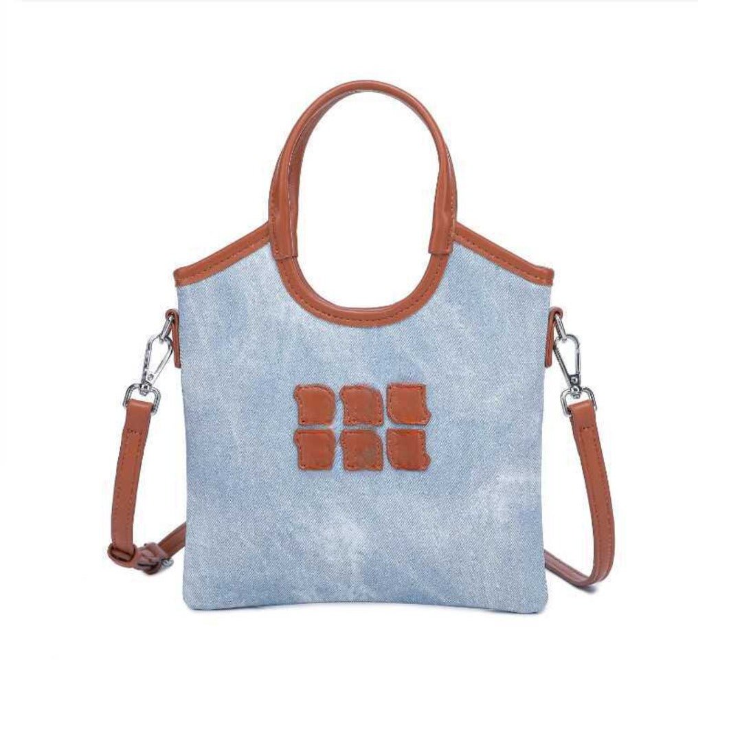 Denim Tote Bag, Women's Fashion Versatile Shoulder bag, Crossbody tote bag, Casual commuter tote bag - WIVAStore