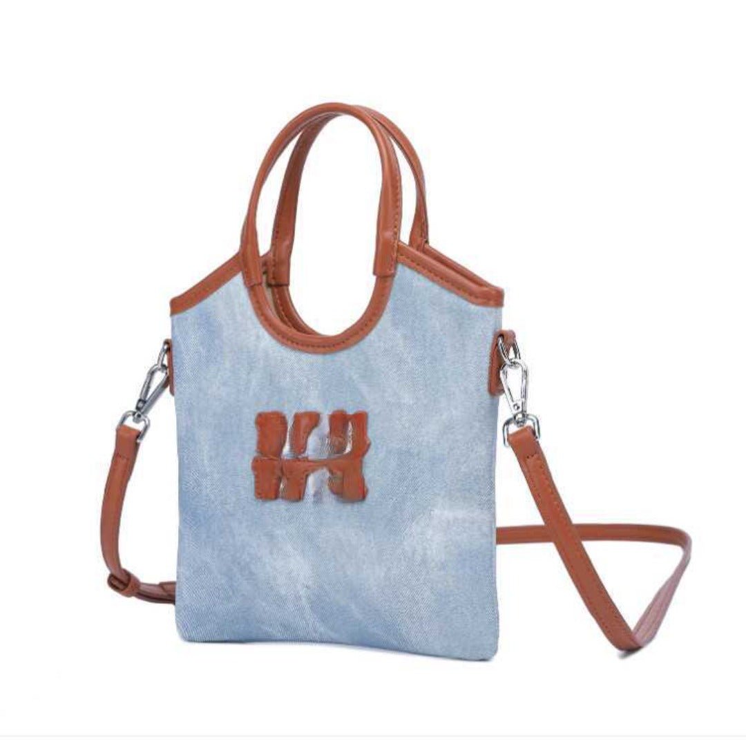 Denim Tote Bag, Women's Fashion Versatile Shoulder bag, Crossbody tote bag, Casual commuter tote bag - WIVAStore