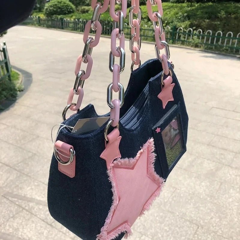 Denim Underarm Designer Handbag - Small Crossbody Bag - WIVAStore