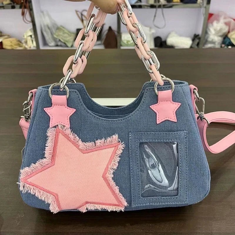 Denim Underarm Designer Handbag - Small Crossbody Bag - WIVAStore