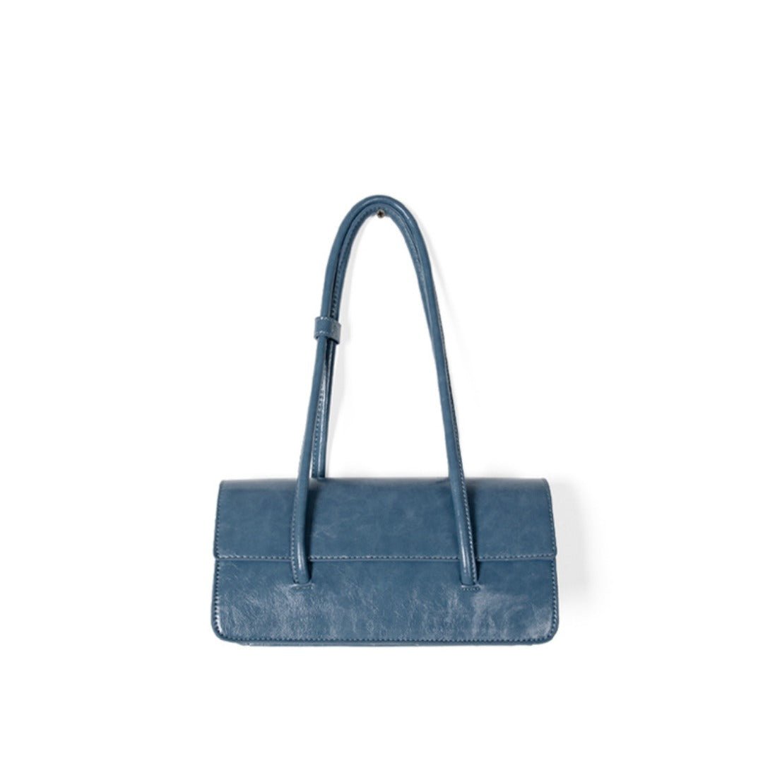 Design oil wax leather shoulder armpit bag, stylish tote bag, top handle purse for women - WIVAStore