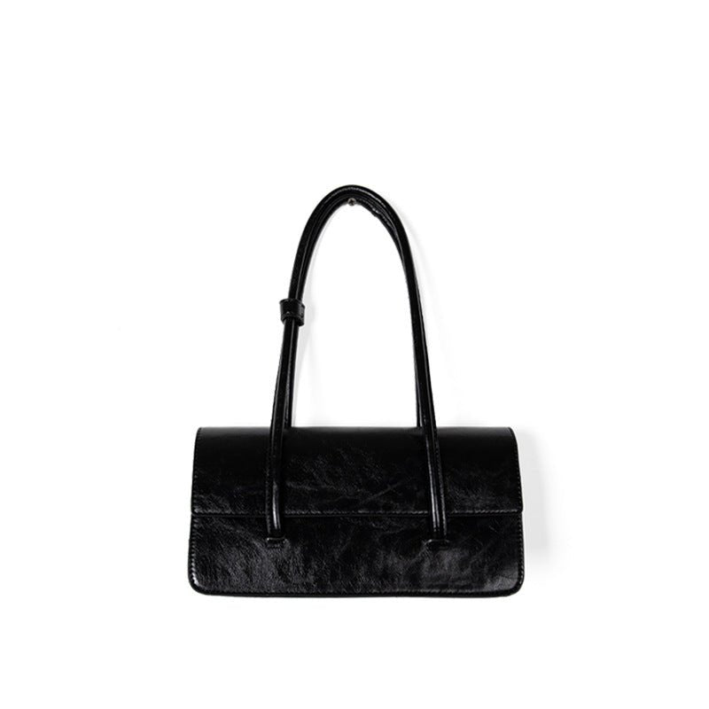 Design oil wax leather shoulder armpit bag, stylish tote bag, top handle purse for women - WIVAStore