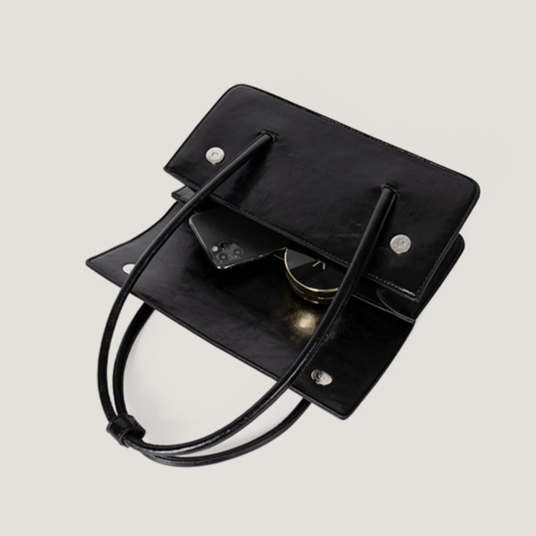 Design oil wax leather shoulder armpit bag, stylish tote bag, top handle purse for women - WIVAStore