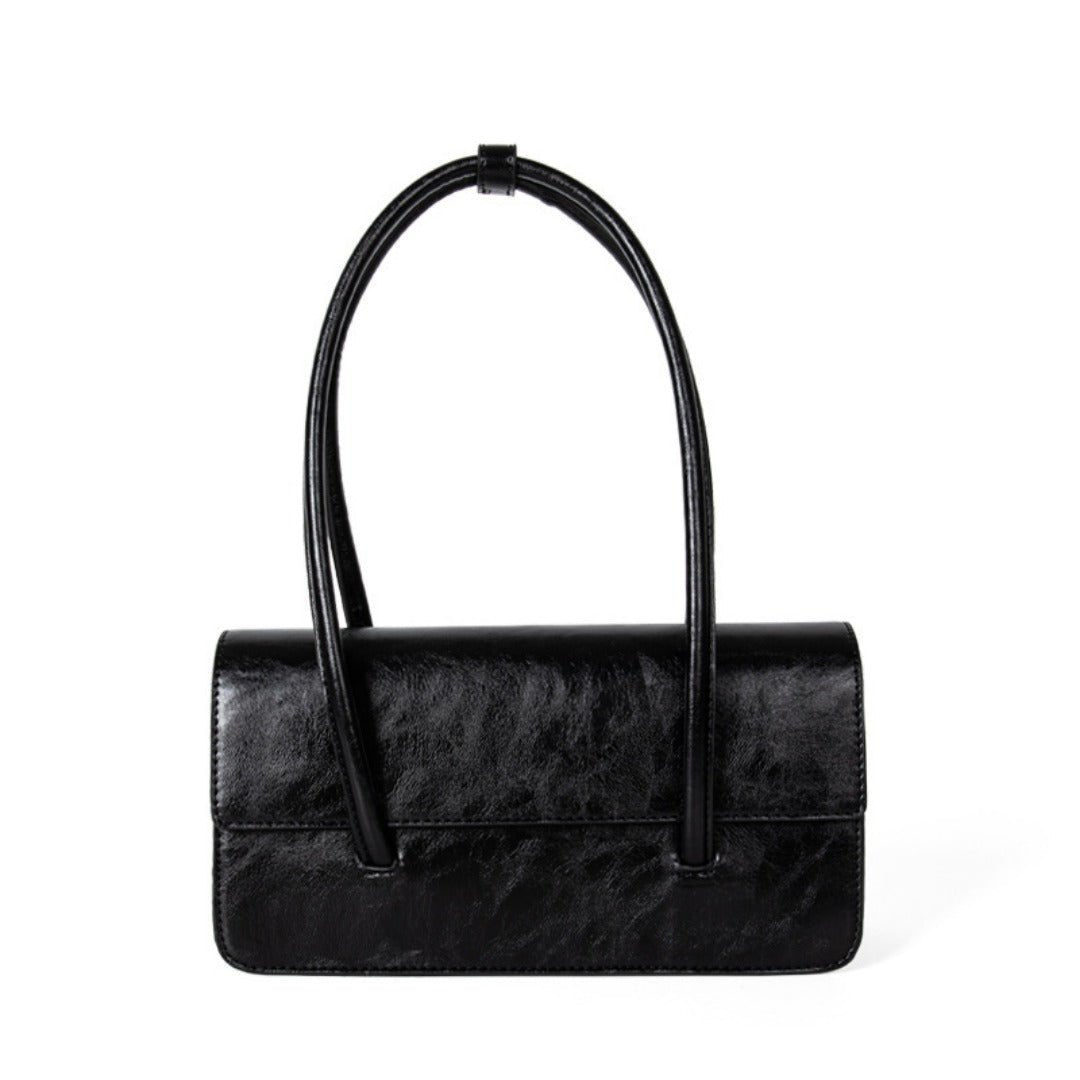 Design oil wax leather shoulder armpit bag, stylish tote bag, top handle purse for women - WIVAStore