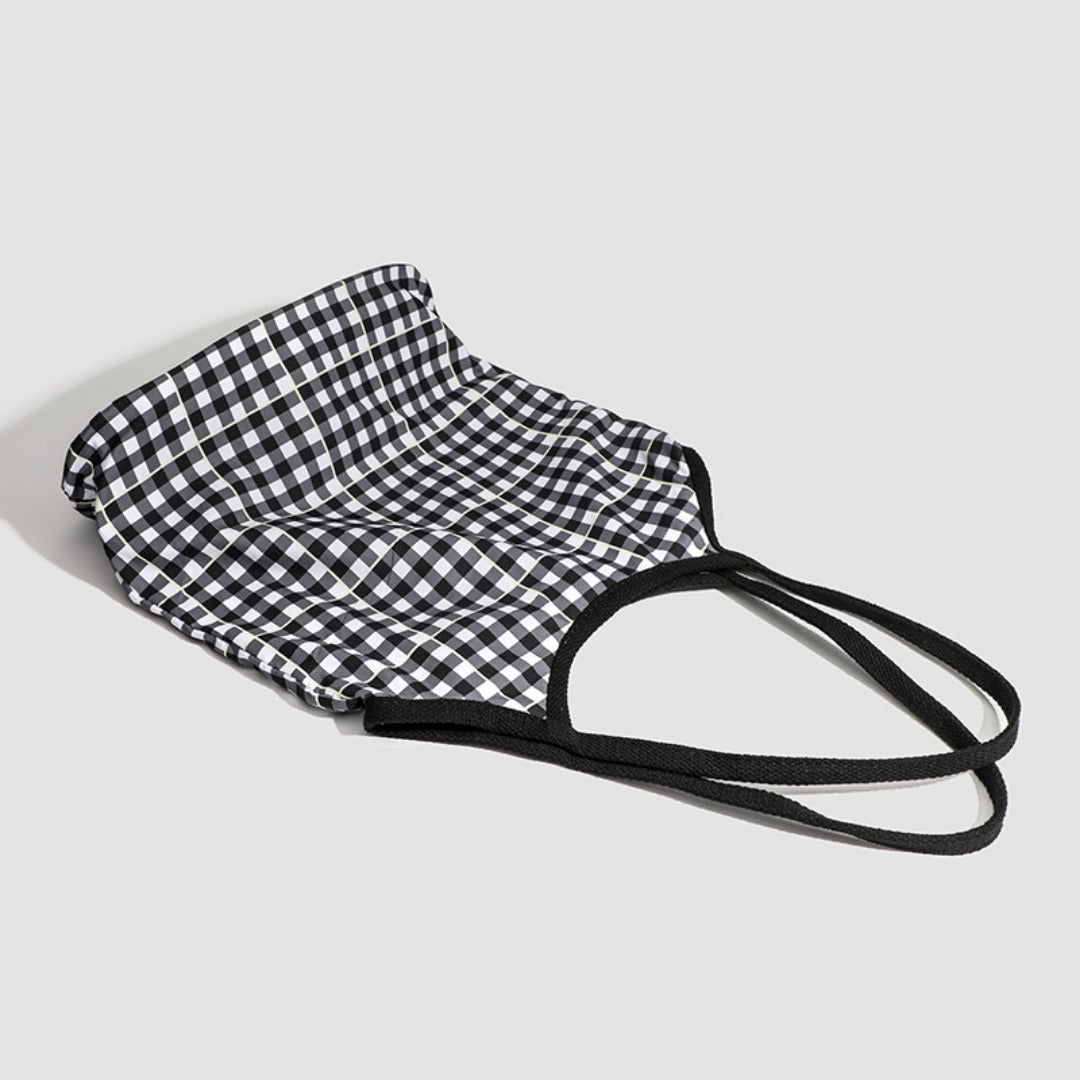 Design vintage canvas hobo bag, plaid tote bag versatile, large capacity commuter versatile shoulder bag - WIVAStore