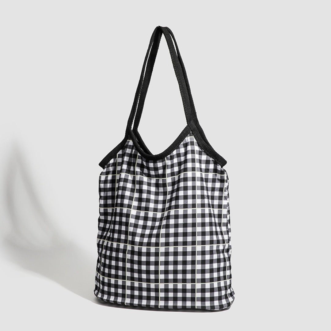 Design vintage canvas hobo bag, plaid tote bag versatile, large capacity commuter versatile shoulder bag - WIVAStore