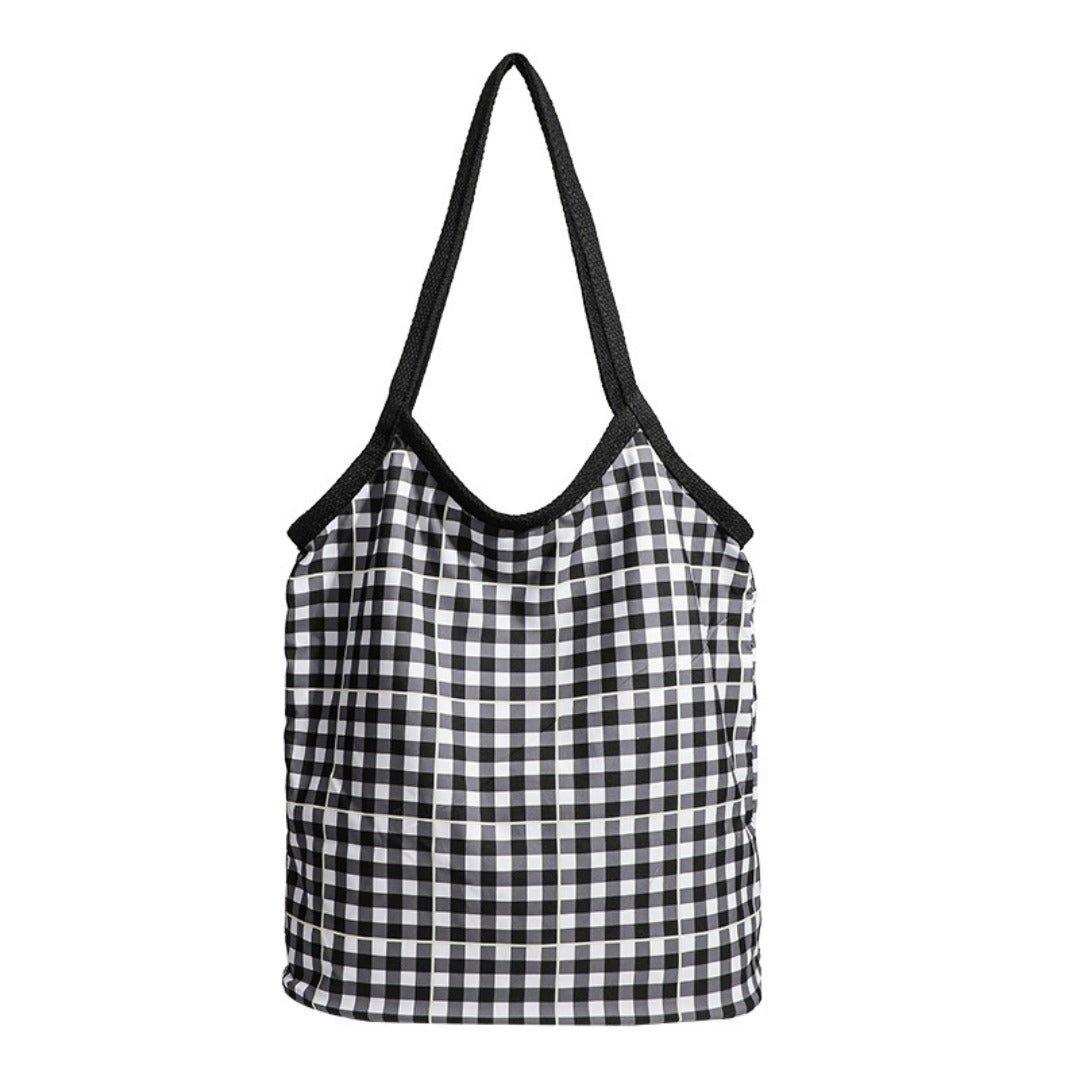Design vintage canvas hobo bag, plaid tote bag versatile, large capacity commuter versatile shoulder bag - WIVAStore