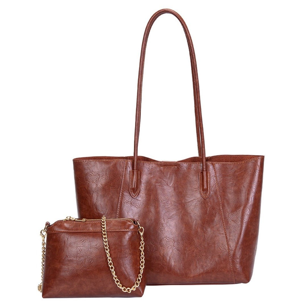 Design women's large capacity tote purse, vintage commuter shoulder bag, versatile underarm tote bag, top handle purse - WIVAStore
