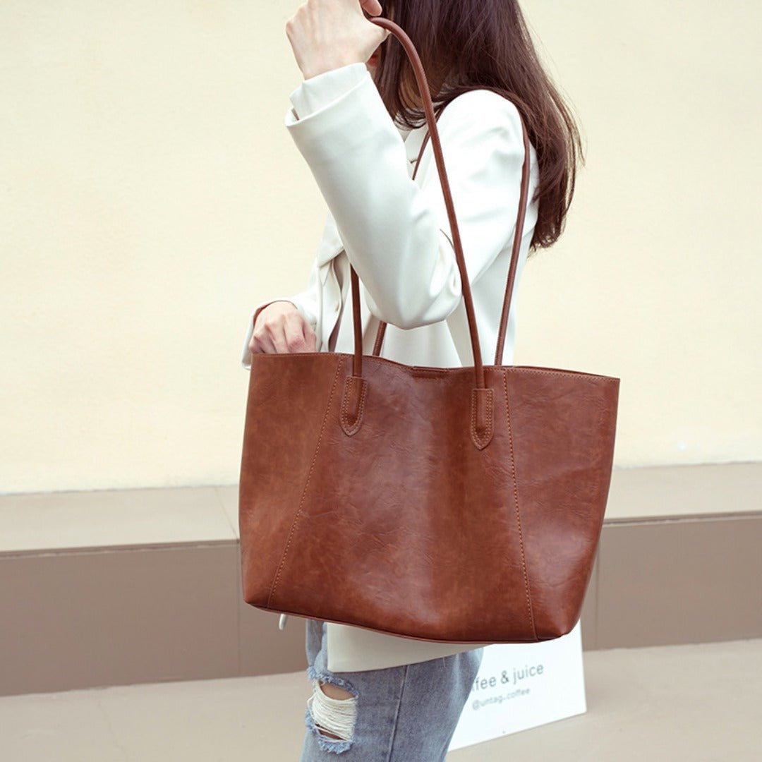 Design women's large capacity tote purse, vintage commuter shoulder bag, versatile underarm tote bag, top handle purse - WIVAStore
