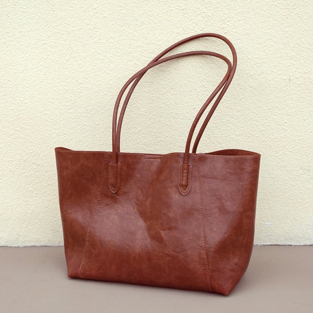 Design women's large capacity tote purse, vintage commuter shoulder bag, versatile underarm tote bag, top handle purse - WIVAStore