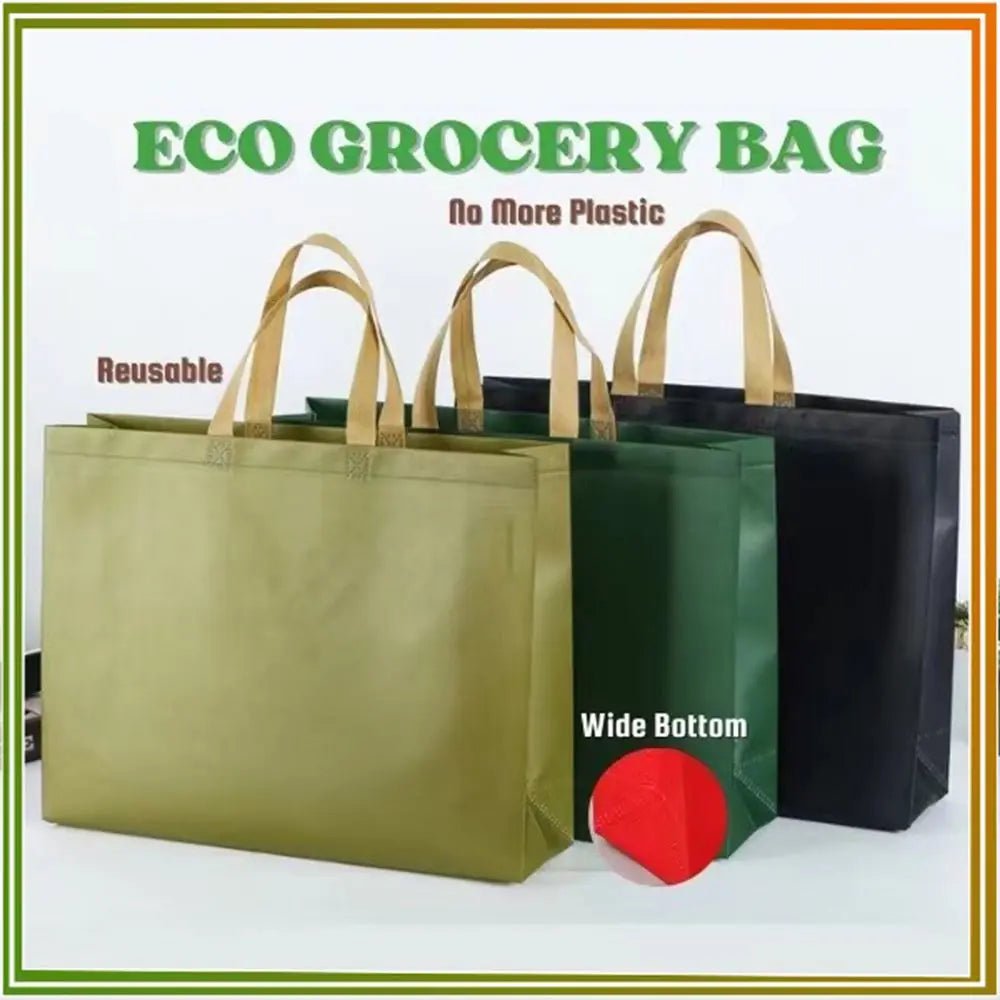 Durable Water Resistant Green Blue Non Woven Tote Handbag Ecobag Gift Bag Eco Grocery Bag - WIVAStore