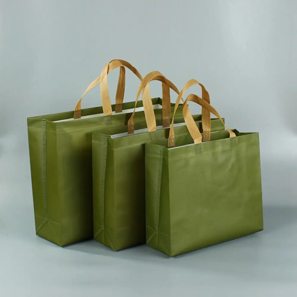 Durable Water Resistant Green Blue Non Woven Tote Handbag Ecobag Gift Bag Eco Grocery Bag - WIVAStore
