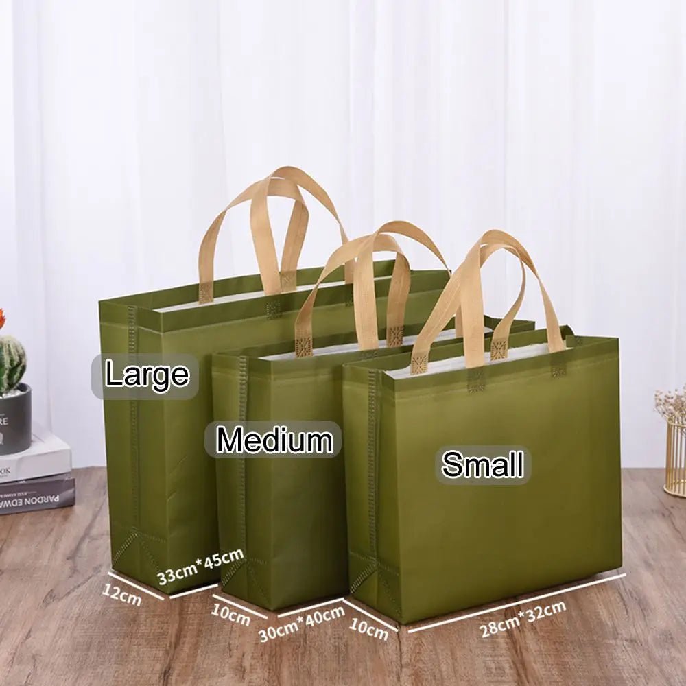 Durable Water Resistant Green Blue Non Woven Tote Handbag Ecobag Gift Bag Eco Grocery Bag - WIVAStore