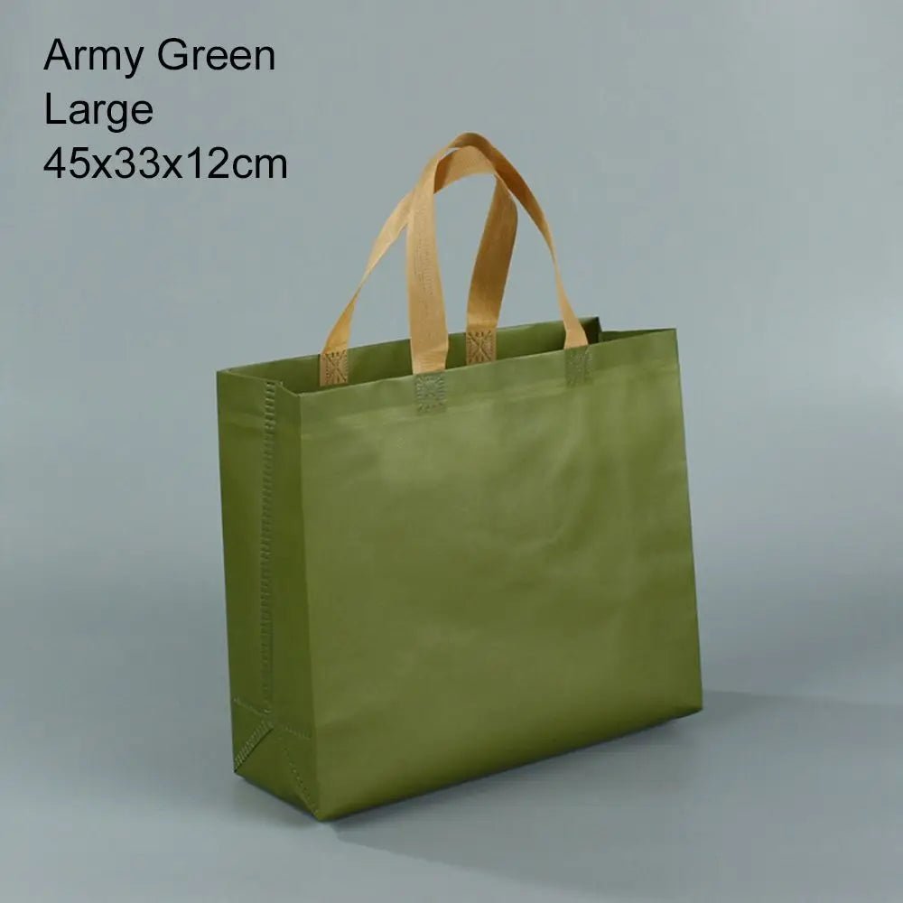 Durable Water Resistant Green Blue Non Woven Tote Handbag Ecobag Gift Bag Eco Grocery Bag - WIVAStore