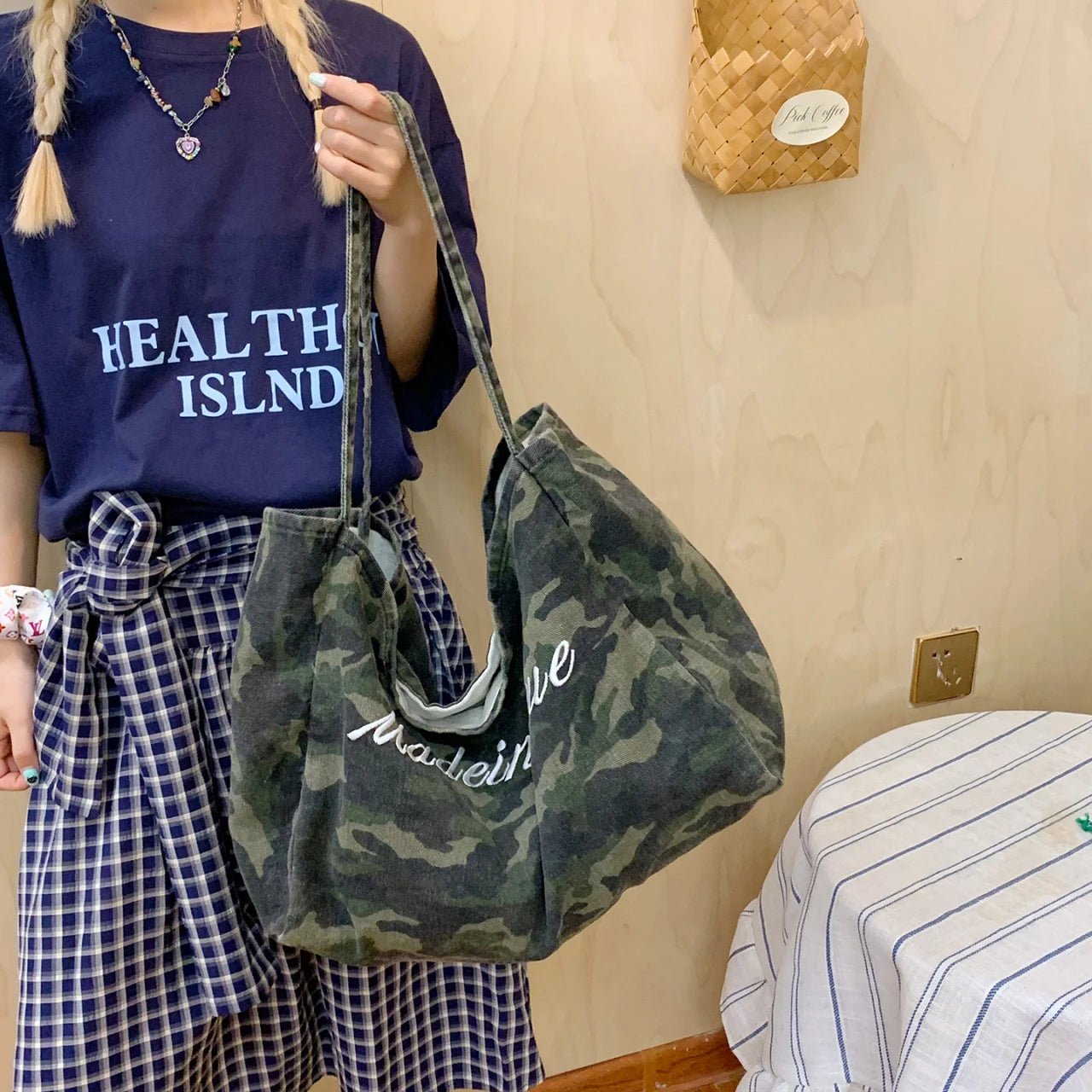 Eco - Friendly Canvas Shoulder Bag – Versatile Camouflage Tote - WIVAStore