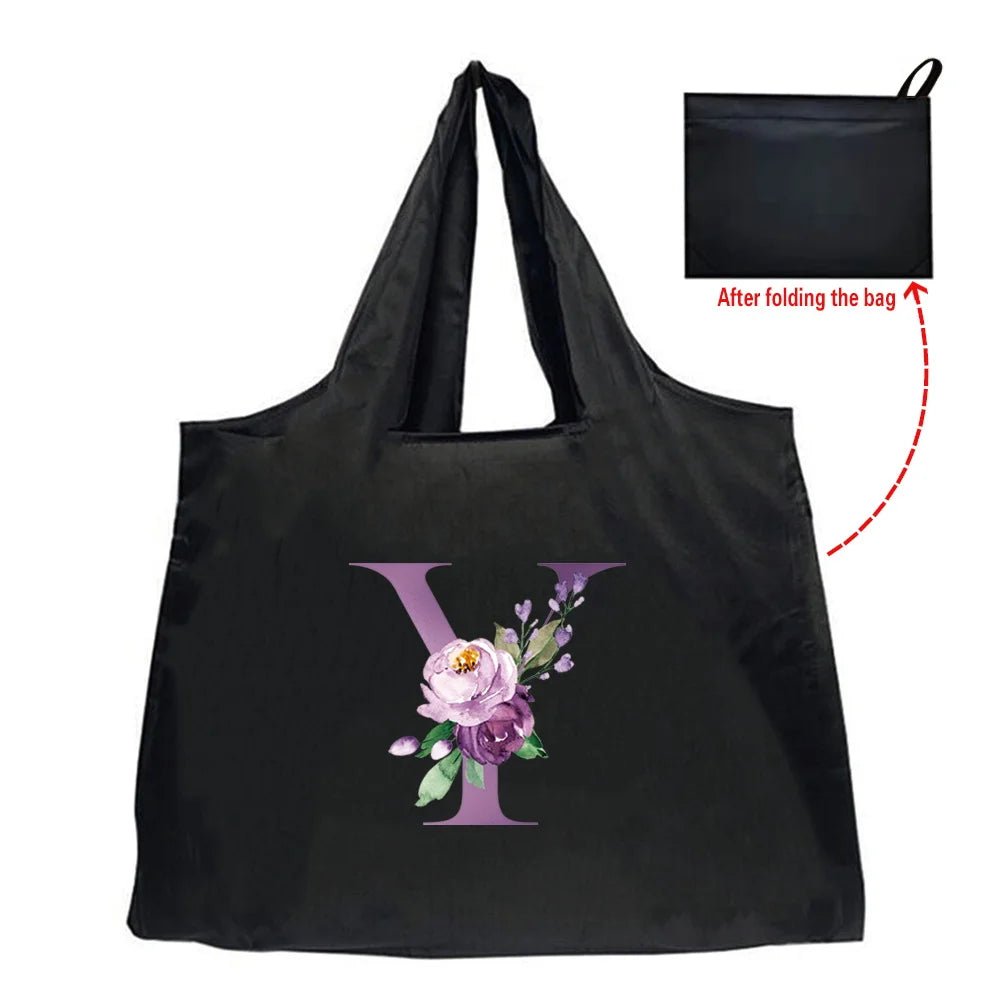 Eco - Friendly Shopping Bag - Purple Letter Series - WIVAStore