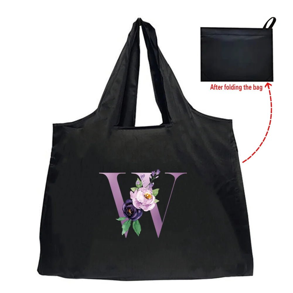 Eco - Friendly Shopping Bag - Purple Letter Series - WIVAStore