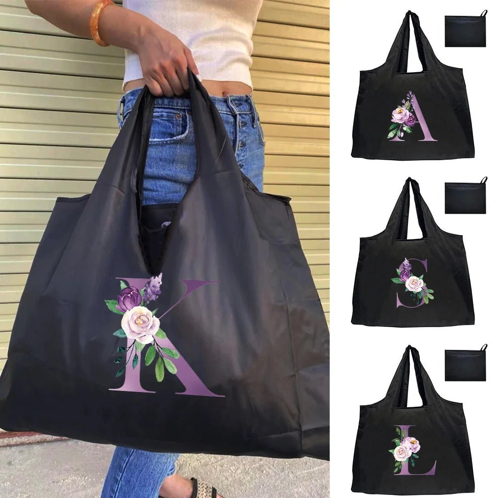 Eco - Friendly Shopping Bag - Purple Letter Series - WIVAStore