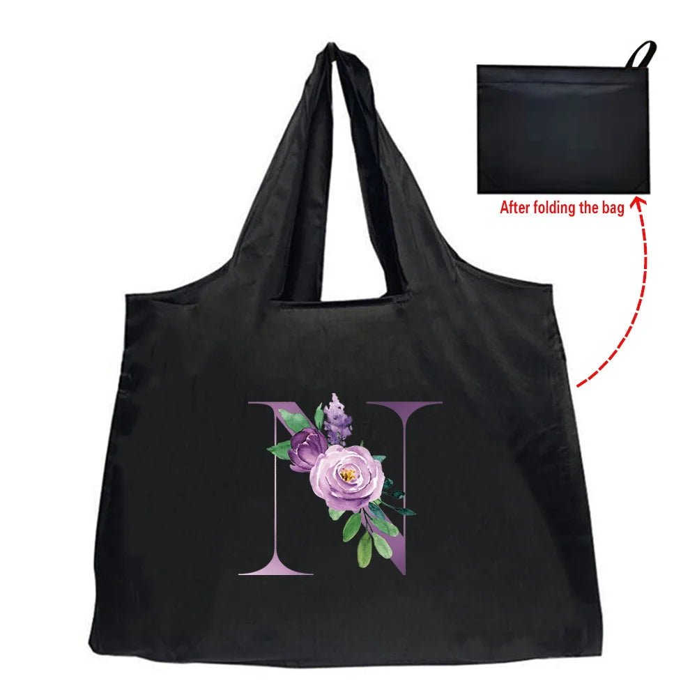 Eco - Friendly Shopping Bag - Purple Letter Series - WIVAStore