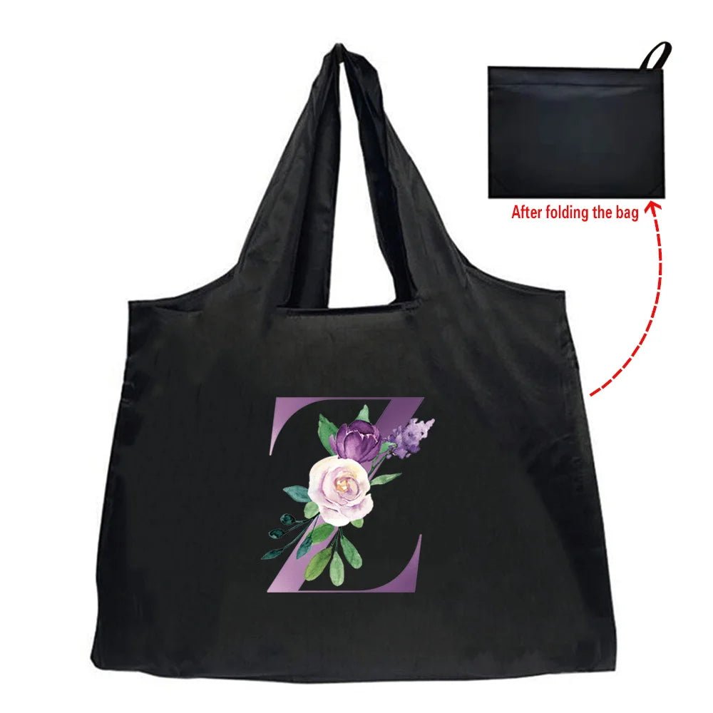 Eco - Friendly Shopping Bag - Purple Letter Series - WIVAStore