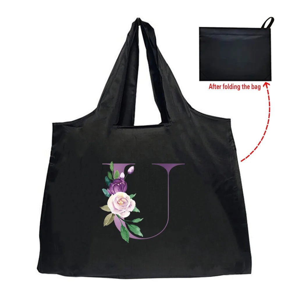 Eco - Friendly Shopping Bag - Purple Letter Series - WIVAStore