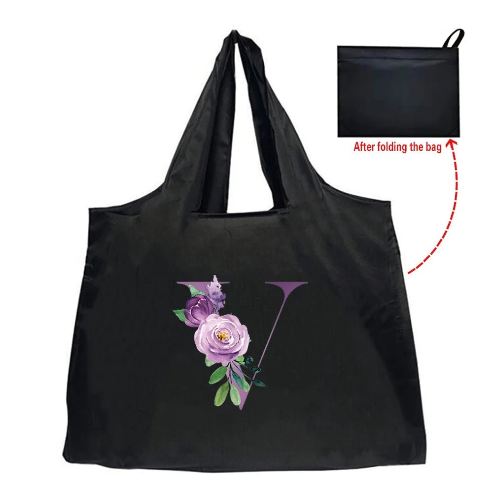 Eco - Friendly Shopping Bag - Purple Letter Series - WIVAStore