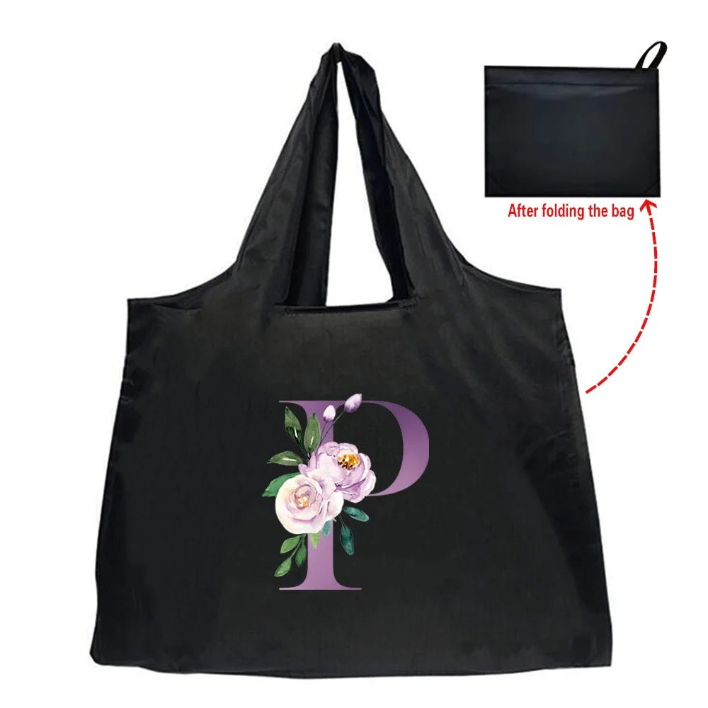 Eco - Friendly Shopping Bag - Purple Letter Series - WIVAStore