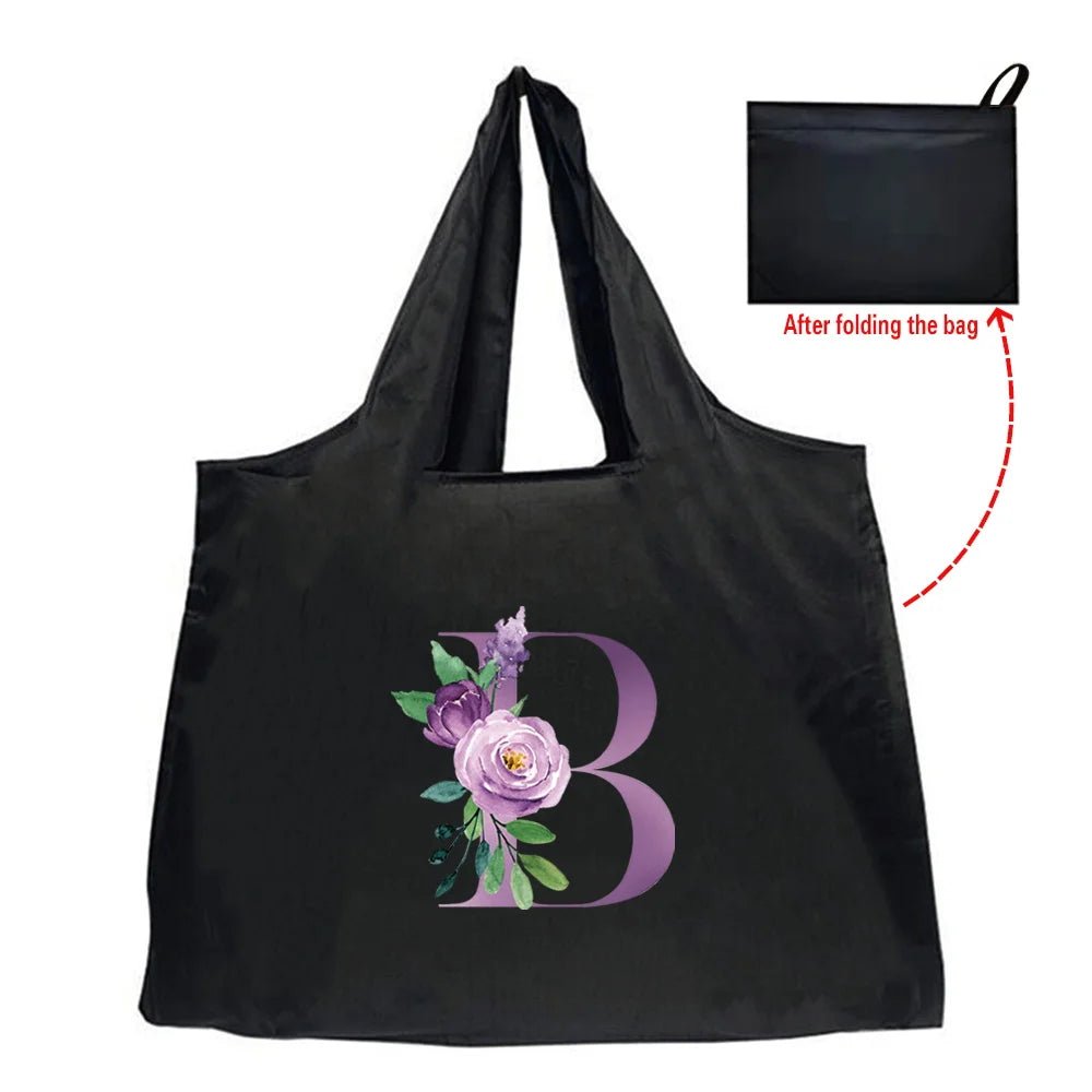 Eco - Friendly Shopping Bag - Purple Letter Series - WIVAStore