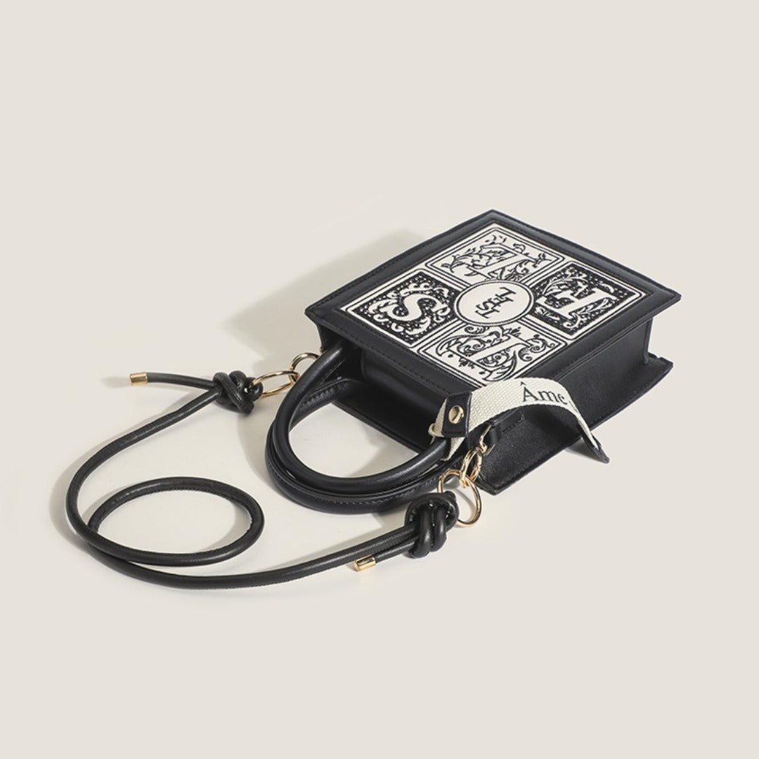 Embroidery small square bag crossbody, versatile casual shoulder bag, Crossbody tote bag small - WIVAStore