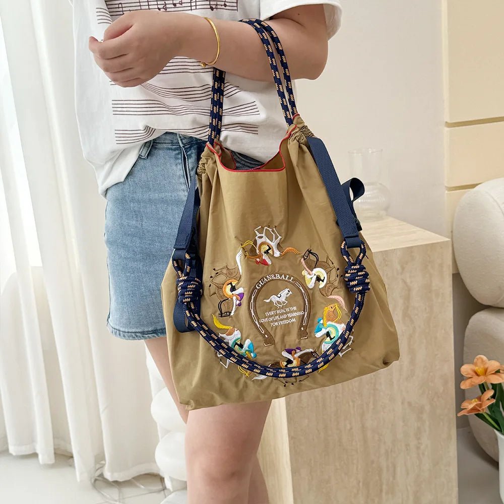 Exquisite Embroidered Waterproof Nylon Eco - friendly Shopping Bag - WIVAStore