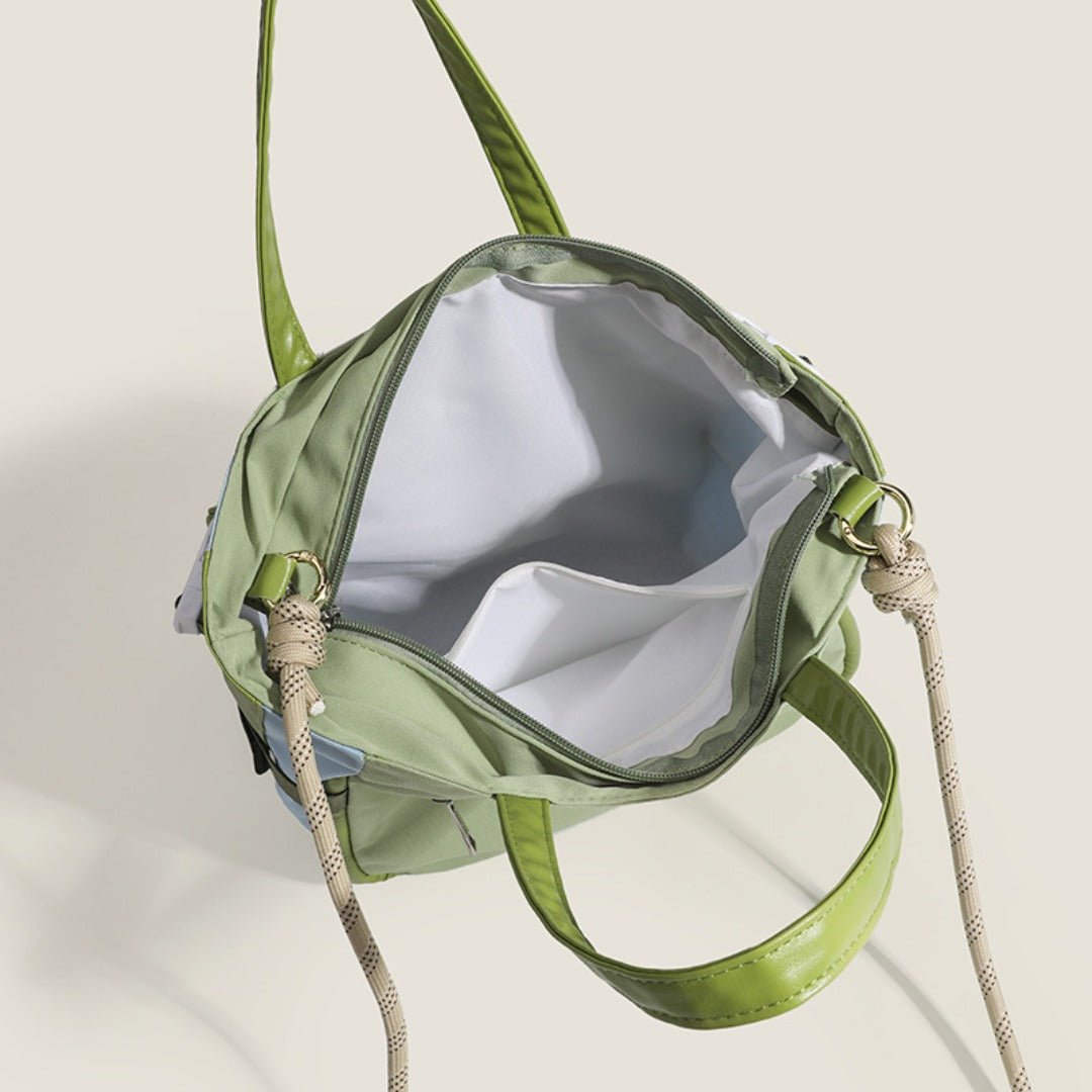 Fashion avocado green portable tote bag, fashionable large - capacity shopping bag, shoulder bag with change bag. - WIVAStore