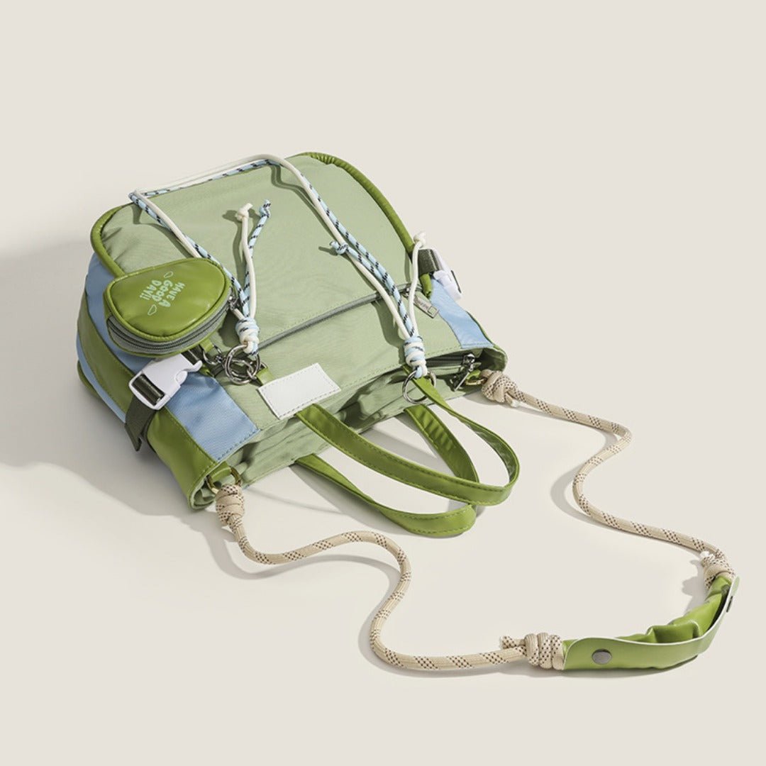 Fashion avocado green portable tote bag, fashionable large - capacity shopping bag, shoulder bag with change bag. - WIVAStore