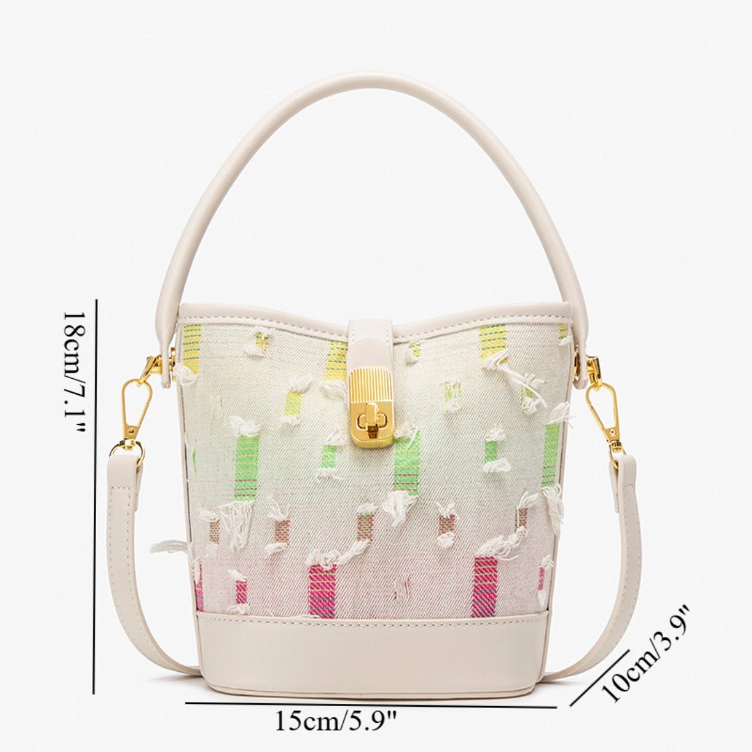 Fashion casual bucket bag, simple handbag, small tote bag, versatile commuter shoulder Crossbody bag - WIVAStore
