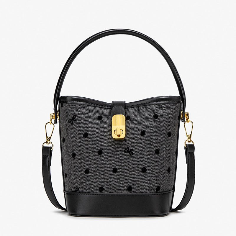 Fashion casual bucket bag, simple handbag, small tote bag, versatile commuter shoulder Crossbody bag - WIVAStore