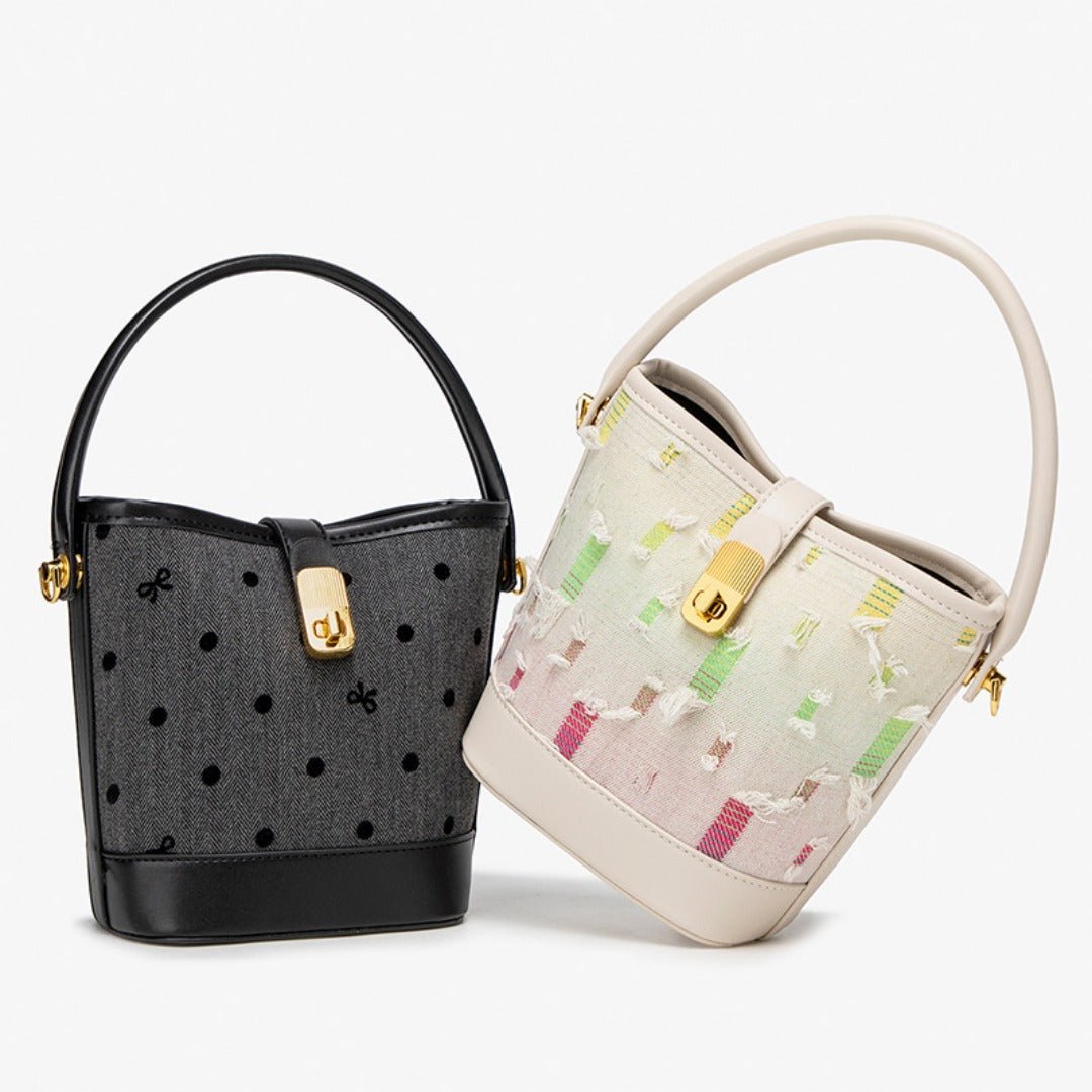 Fashion casual bucket bag, simple handbag, small tote bag, versatile commuter shoulder Crossbody bag - WIVAStore