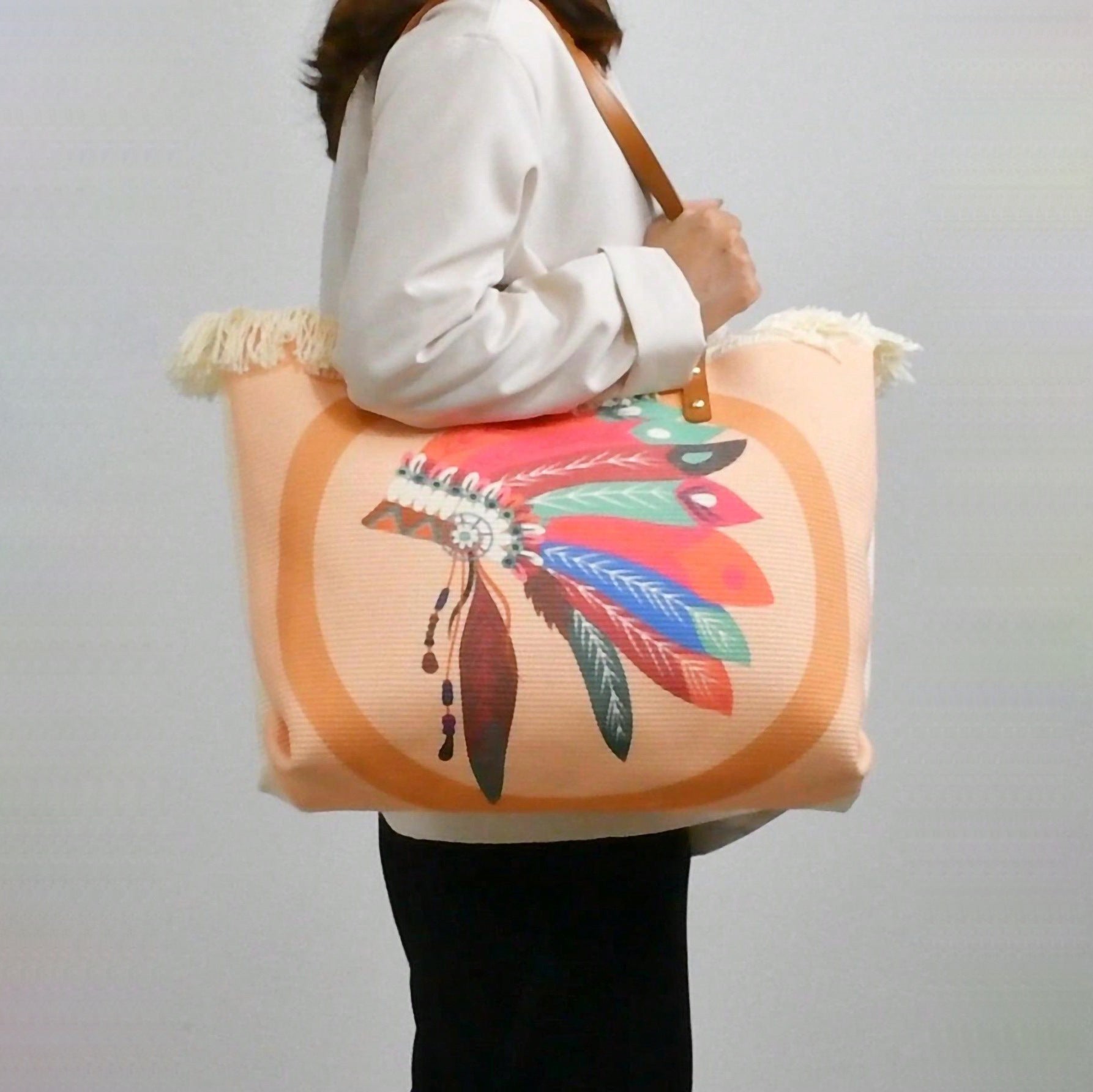 Fashion Large Tote Bag – High - Aesthetic Printed Handbag, Ethnic Style Travel Shoulder Shopper - WIVAStore