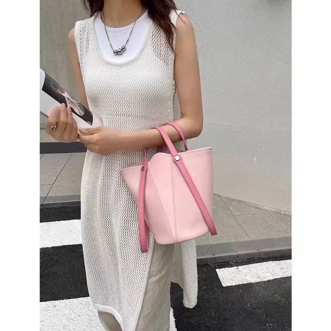 Fashion shoulder bucket bag, women pink small tote bag, women shoulder hobo tote purse - WIVAStore