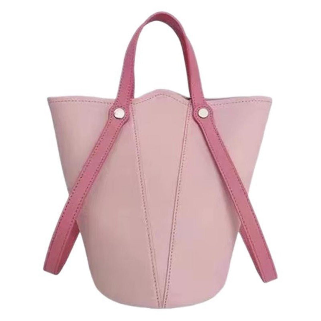 Fashion shoulder bucket bag, women pink small tote bag, women shoulder hobo tote purse - WIVAStore