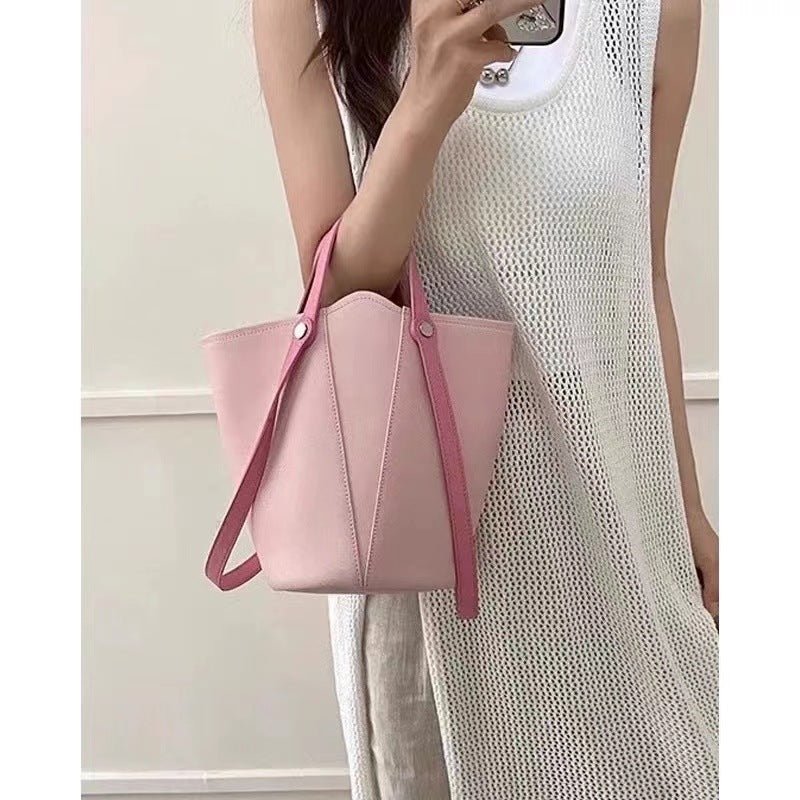 Fashion shoulder bucket bag, women pink small tote bag, women shoulder hobo tote purse - WIVAStore
