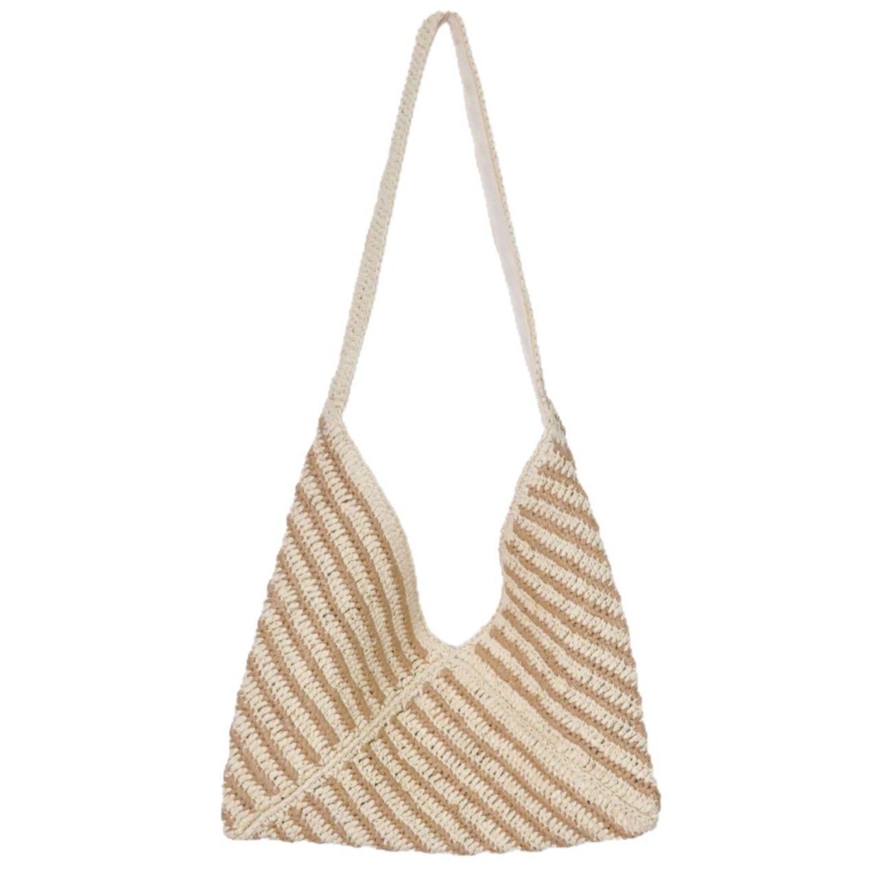 Fringe Cotton Rope Woven Bag – New Hollow - Out Straw Beach Tote, Ethnic Style Versatile Purse - WIVAStore