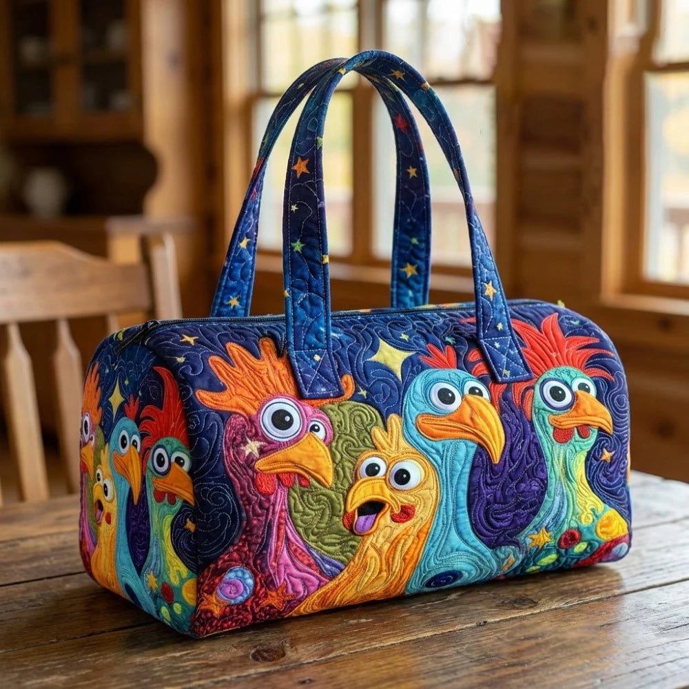 GF Funny Art Chicken Print Quilted Duffle Bag - WIVAStore